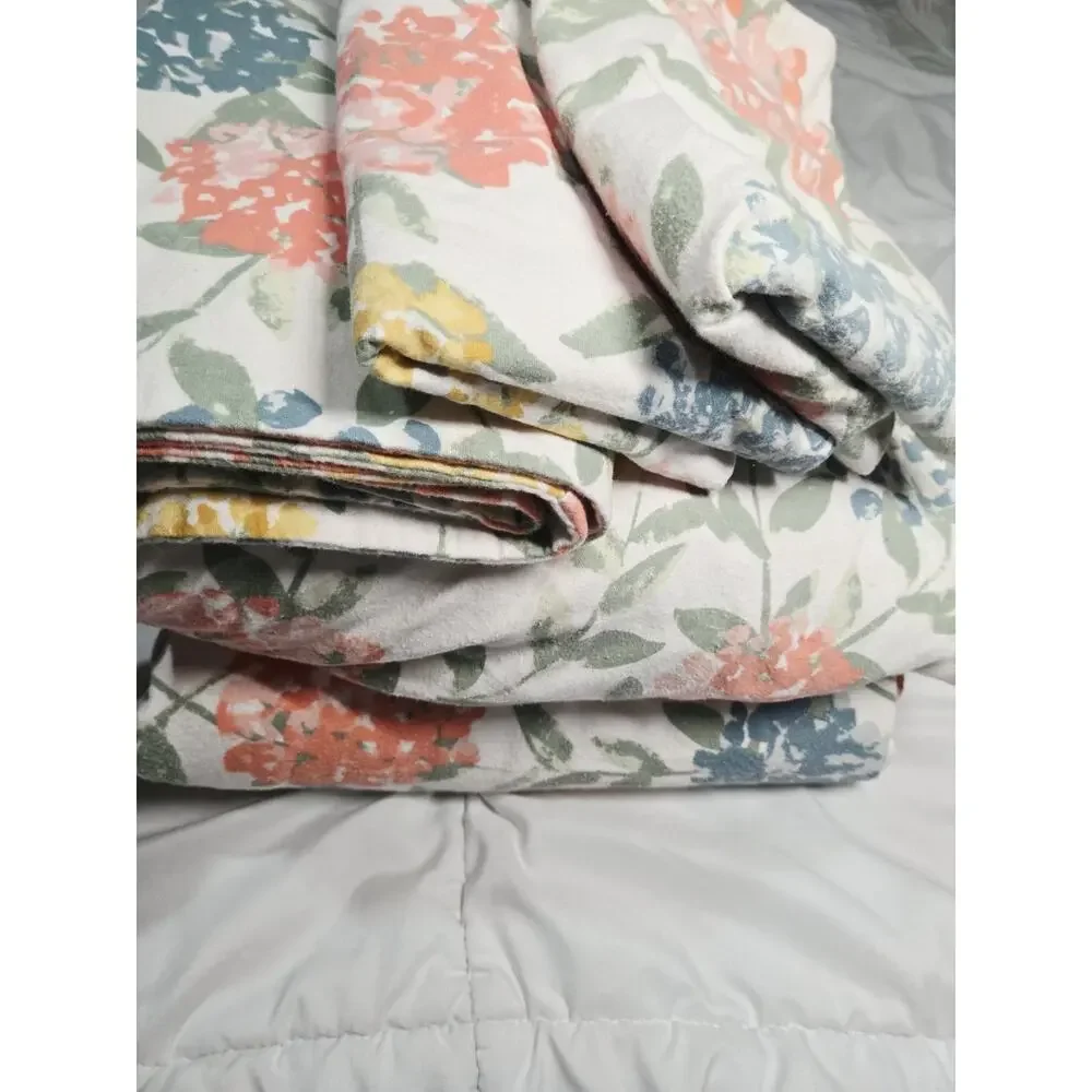 Garnet Hill Cotton Fleece Queen Set Tabitha Floral 5 Pcs Portugal Bedding Garden
